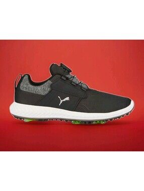 Puma Ignite Pwrcage BOA Disk Golf Shoes Black Speed Dial Waterproof Men Boy 7 Jr
